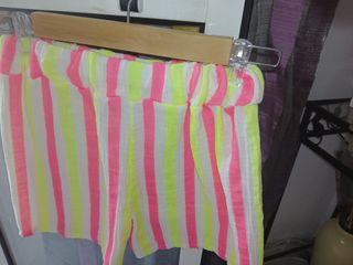 Conjunto rayas rosa-amarillo