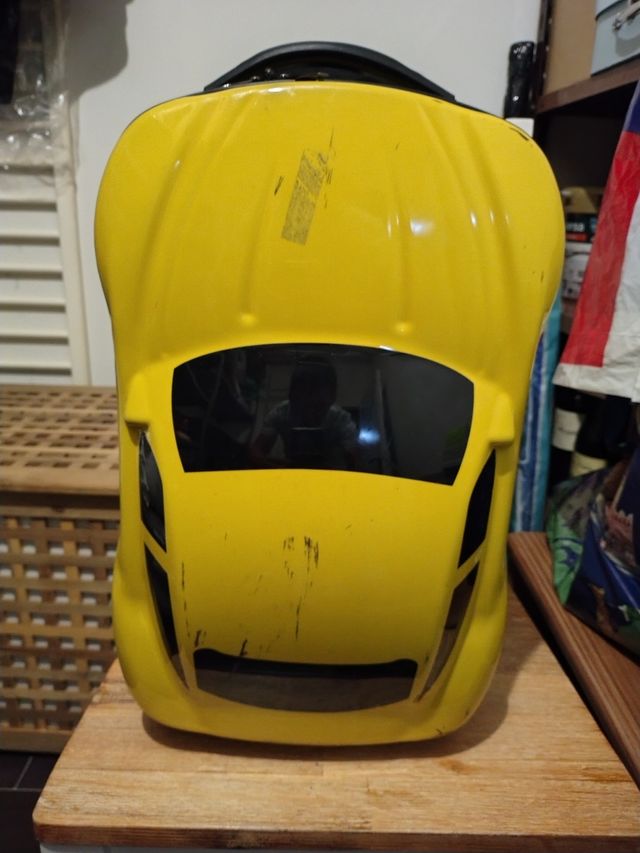 Maleta infantil coche amarilla