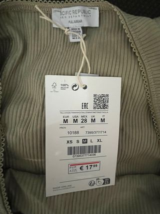 Falda canalé Pacific Republic - Talla M