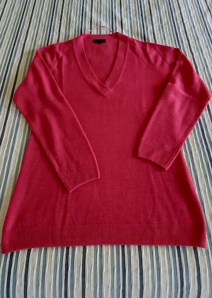 Jersey rosa cuello pico mujer