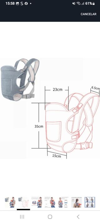 Mochila Portabebés Gris