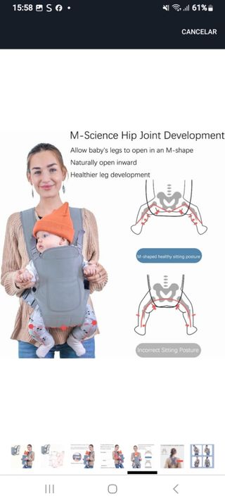 Mochila Portabebés Gris