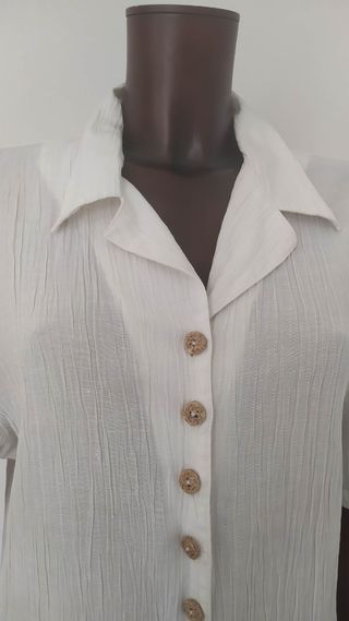 Camicia Cotone Vintage Bianca