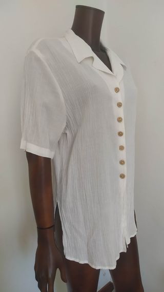 Camicia Cotone Vintage Bianca