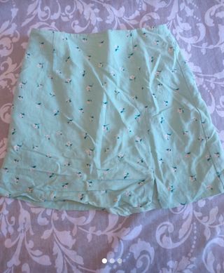 Mini Falda Stradivarius Verde XS