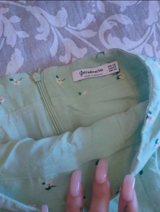 Mini Falda Stradivarius Verde XS