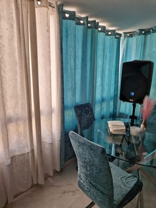 5 ojas Cortinas terciopelo - azul