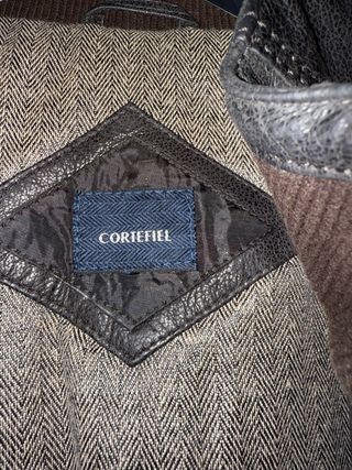 Cazadora Cuero Cortefiel Marrón