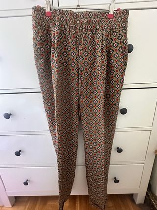 Pantalones seda Massimo Dutti multicolor