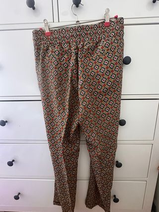 Pantalones seda Massimo Dutti multicolor