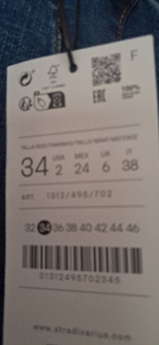 Falda vaquera midi Stradivarius 34