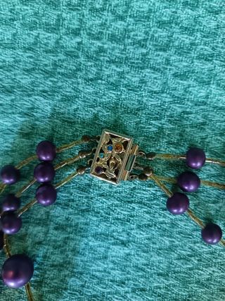 Collana vintage viola perle ametiste
