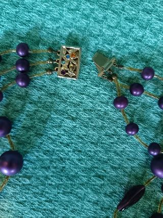 Collana vintage viola perle ametiste