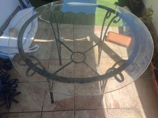 Mesa redonda forja 90cm. Exterior-Interior