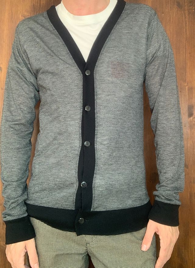 Cárdigan ligero gris-negro, talla S