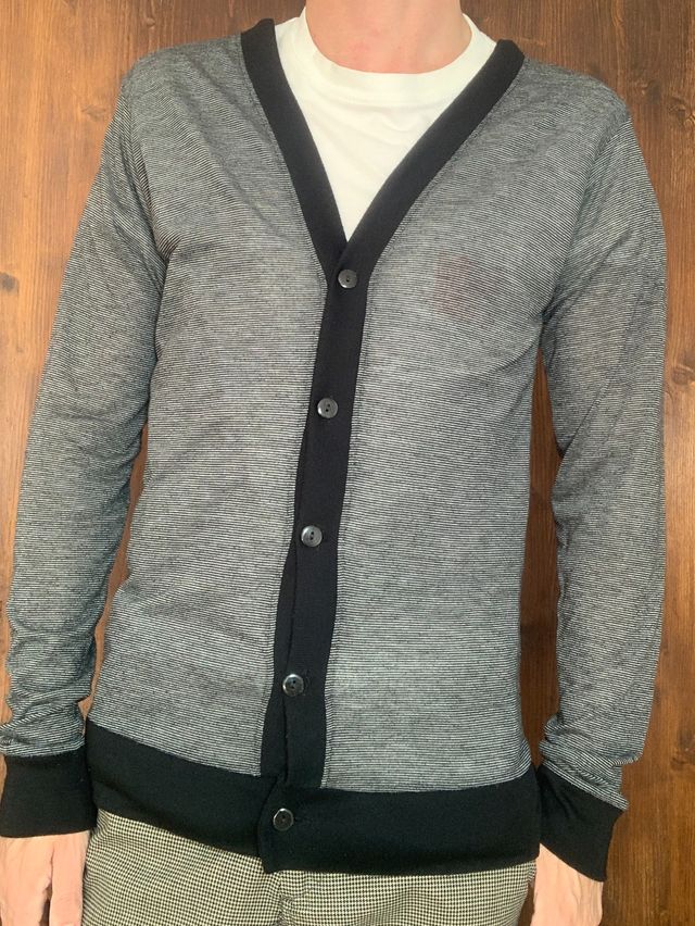 Cárdigan ligero gris-negro, talla S