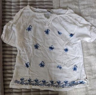 Blusa blanca bordada - Talla única