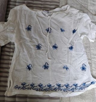 Blusa blanca bordada - Talla única