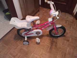 Bicicleta niña 14" rosa c/ruedas