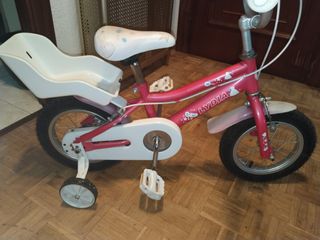 Bicicleta niña 14" rosa c/ruedas
