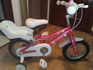 Bicicleta niña 14" rosa c/ruedas