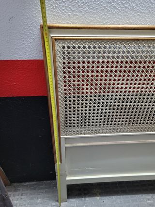 Cabezal cama 90 - mimbre y madera
