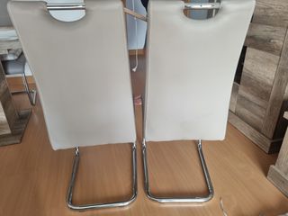 SIlla polipiel beige-plata