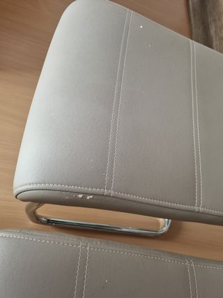 SIlla polipiel beige-plata