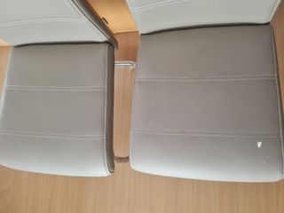 SIlla polipiel beige-plata