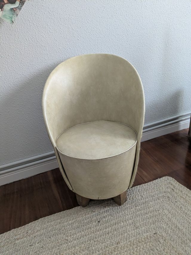 Butaca vintage beige/blanco crema
