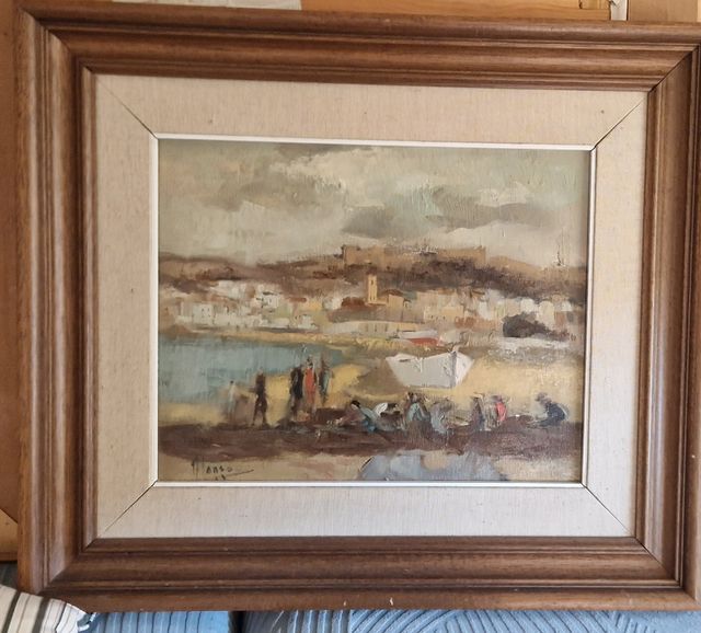 Pintura al óleo Alonso: paisaje costero