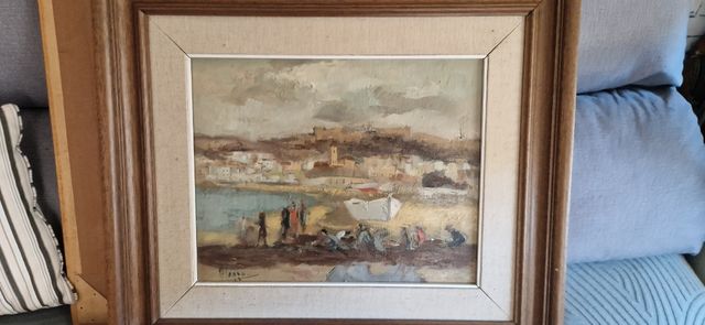 Pintura al óleo Alonso: paisaje costero