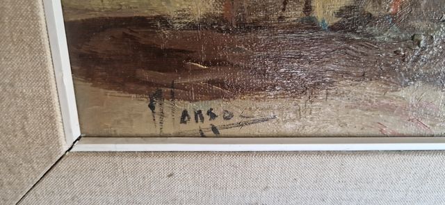 Pintura al óleo Alonso: paisaje costero