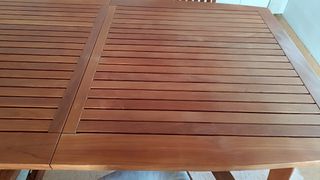 Mesa jardín madera maciza con 5 sillas