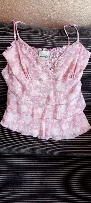 Top rosa c/volantes