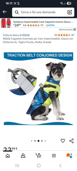 Giubbotto pettorina cane blu-giallo