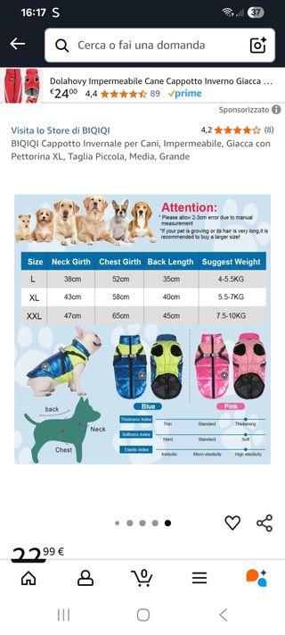 Giubbotto pettorina cane blu-giallo