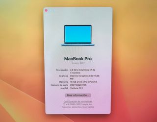 PLACA BASE MACBOOK PRO 15 A1707 i7/16GB/256GB #P6
