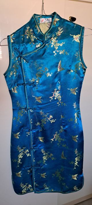 Vestito Cheongsam blu