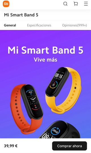 Mi Smart Band 5 de Xiaomi - Pulsera de actividad 