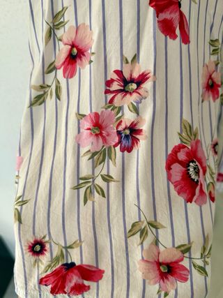 Blusa flores - camisa 3/4