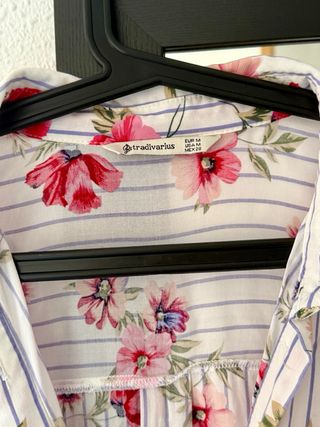 Blusa flores - camisa 3/4