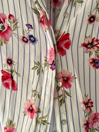 Blusa flores - camisa 3/4