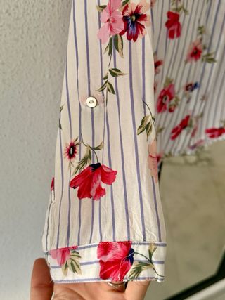 Blusa flores - camisa 3/4