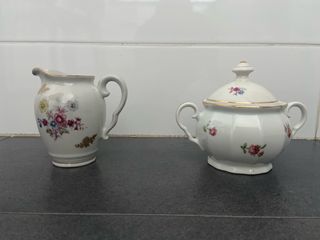 Juego de té porcelana - azucarero y lechera vintag