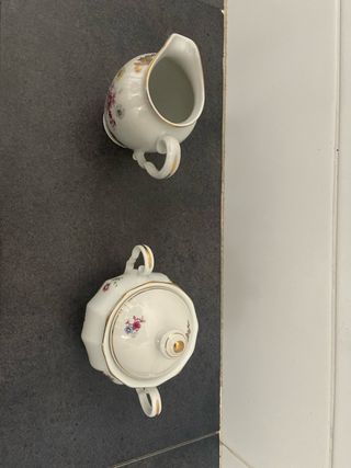 Juego de té porcelana - azucarero y lechera vintag