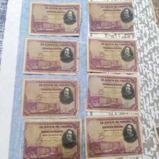 8 Billetes 50 Pesetas España antiguos