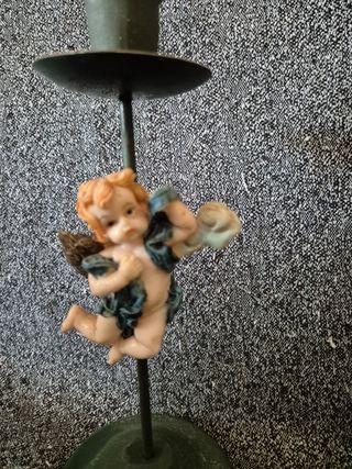 2 candelieri Little Angel - Metallo verde