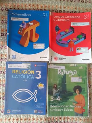libros 3 eso ISBN en las portadas 