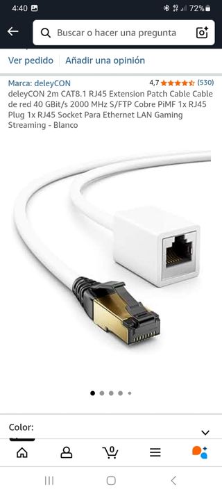 2 Cables Ethernet Cat8 - 1 Blanco, 1 Negro